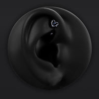 Bijou de piercing rook, argent, cœur serti, threadless, titane