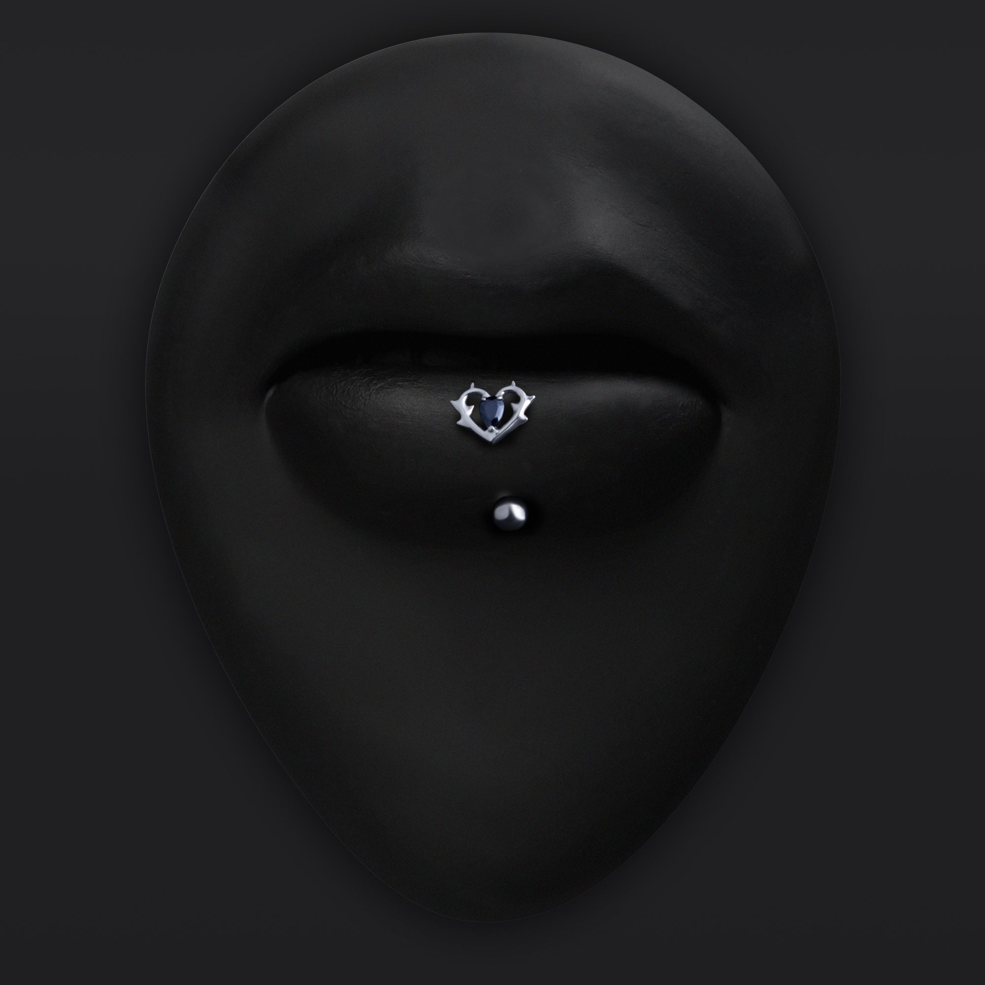 Vertical Labret, Silber, Spinne, Innengewinde, Titan