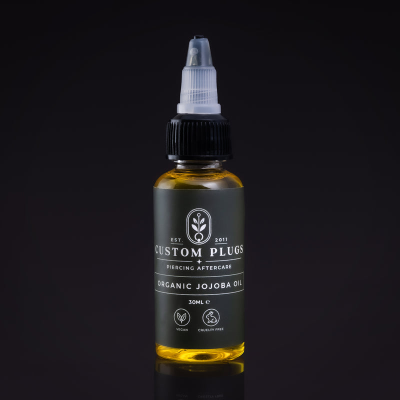 Huile de jojoba pour soins après Stretching des oreilles 30 ml - Huile naturelle pour nouveaux piercings et cicatrisation