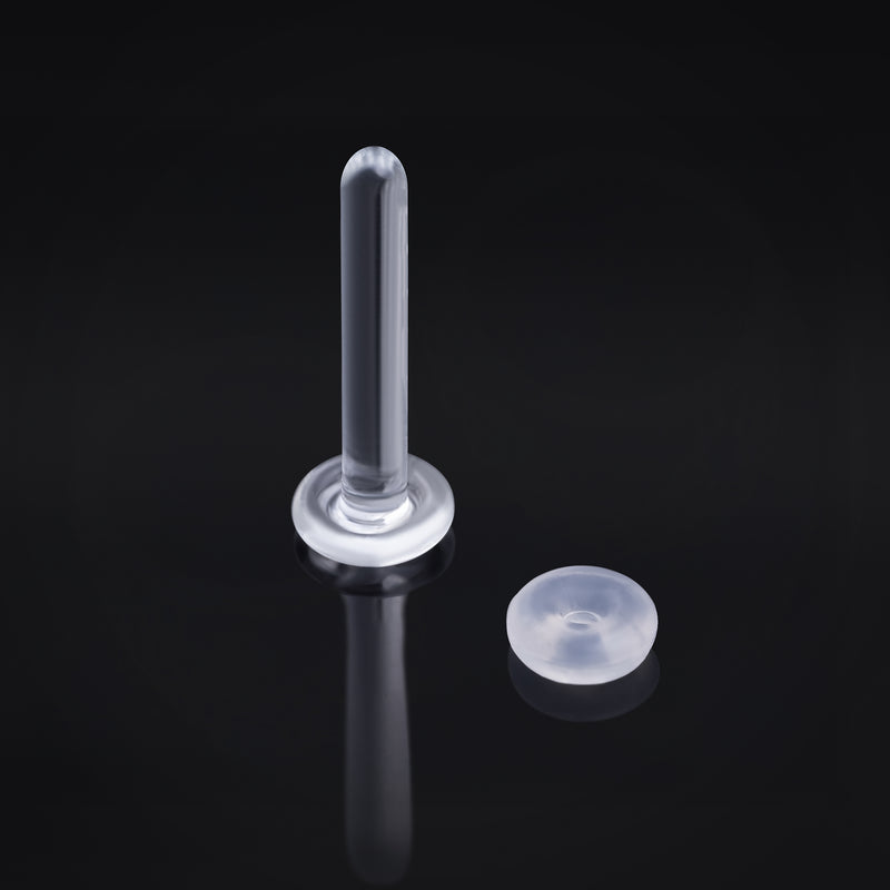 Retenue de piercing labret en verre, transparent