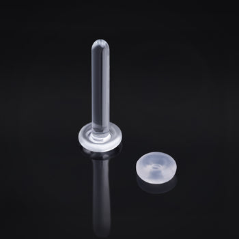 Glass Labret Piercing Retainer, Clear