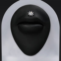 Medusa Stud, Silver, Opal Sparkle Top, Internal Thread, ASTM F-136 Titanium