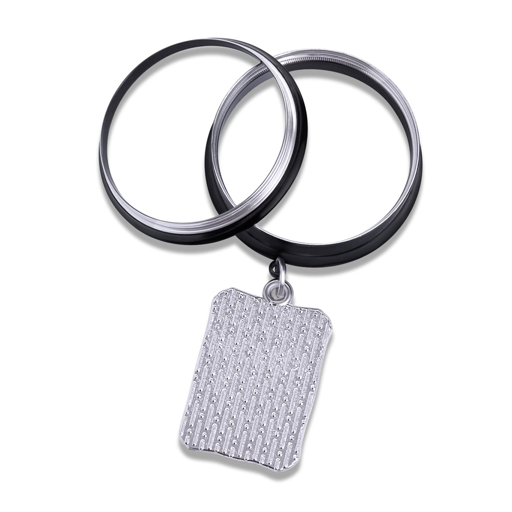 XVIII - The Moon Charm Black Steel Double Flared Tunnel Dangle / Plug / Gauge