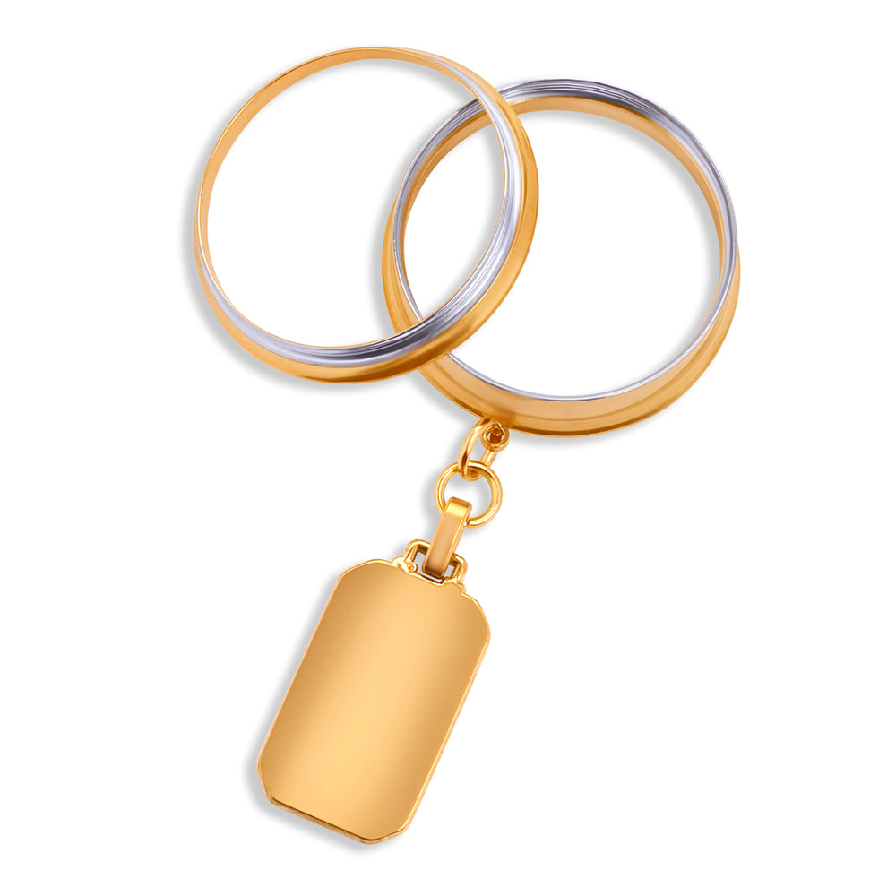 The All-Seeing Sun Tarot Charm Gold Steel Double Flared Tunnel Dangle / Plug / Gauge - Metal Ear Plugs in 6mm (2g) - 30mm (1.18'') Gauge Sizes