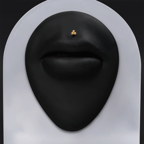 Medusa Stud, Gold, Triple Dot, Internally Threaded, ASTM F-136 Titanium