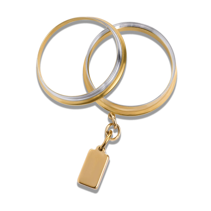 Goldstahl Verzauberter Blutstein-Charm Doppel-Flare Hänge-Ohrtunnel / Plug / Gauge
