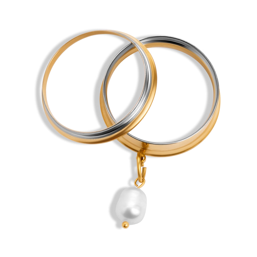The Lucent Tear Charm Gold Steel Double Flared Tunnel Dangle / Plug / Gauge