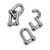 Silver Double Link Steel Hoop Ear Hangers - Pair