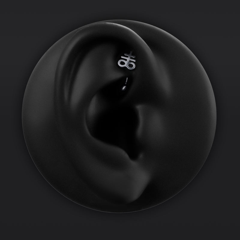 Bijou de piercing rook, argent, Leviathan Cross, threadless, titane