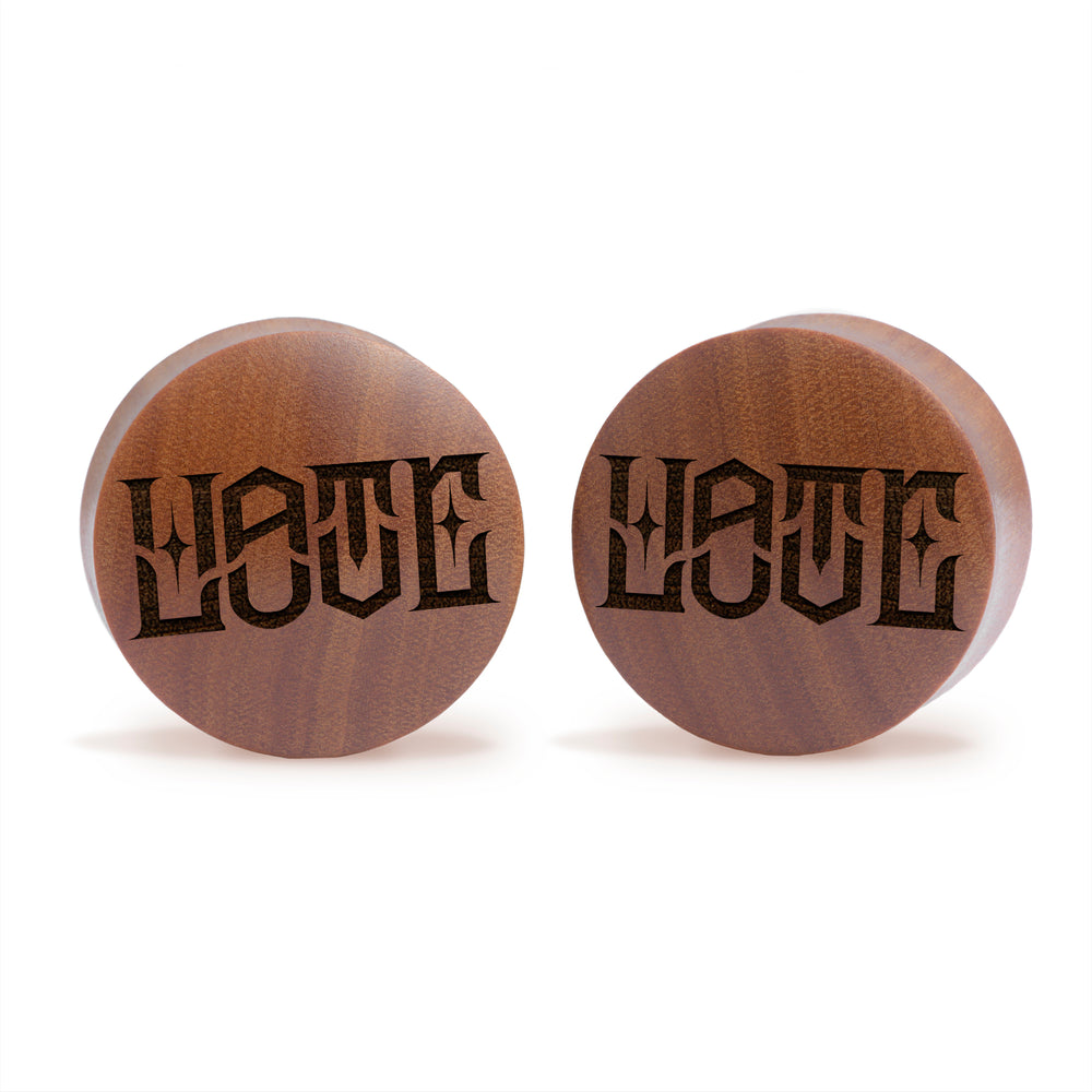 Love Hate Plug / Gauge - Saba-Holz | Konvexer Doppel-Flare