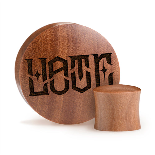 Love Hate Plug / Gauge - Saba-Holz | Konvexer Doppel-Flare
