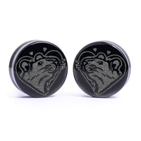 Love Rat Plug / Gauge - Verre noir | Double flare à face plate