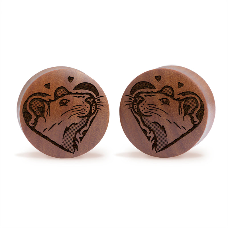 Plug Love Rat / Jauge - Bois de Saba | Double flare convexe