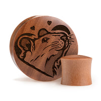 Plug Love Rat / Jauge - Bois de Saba | Double flare convexe