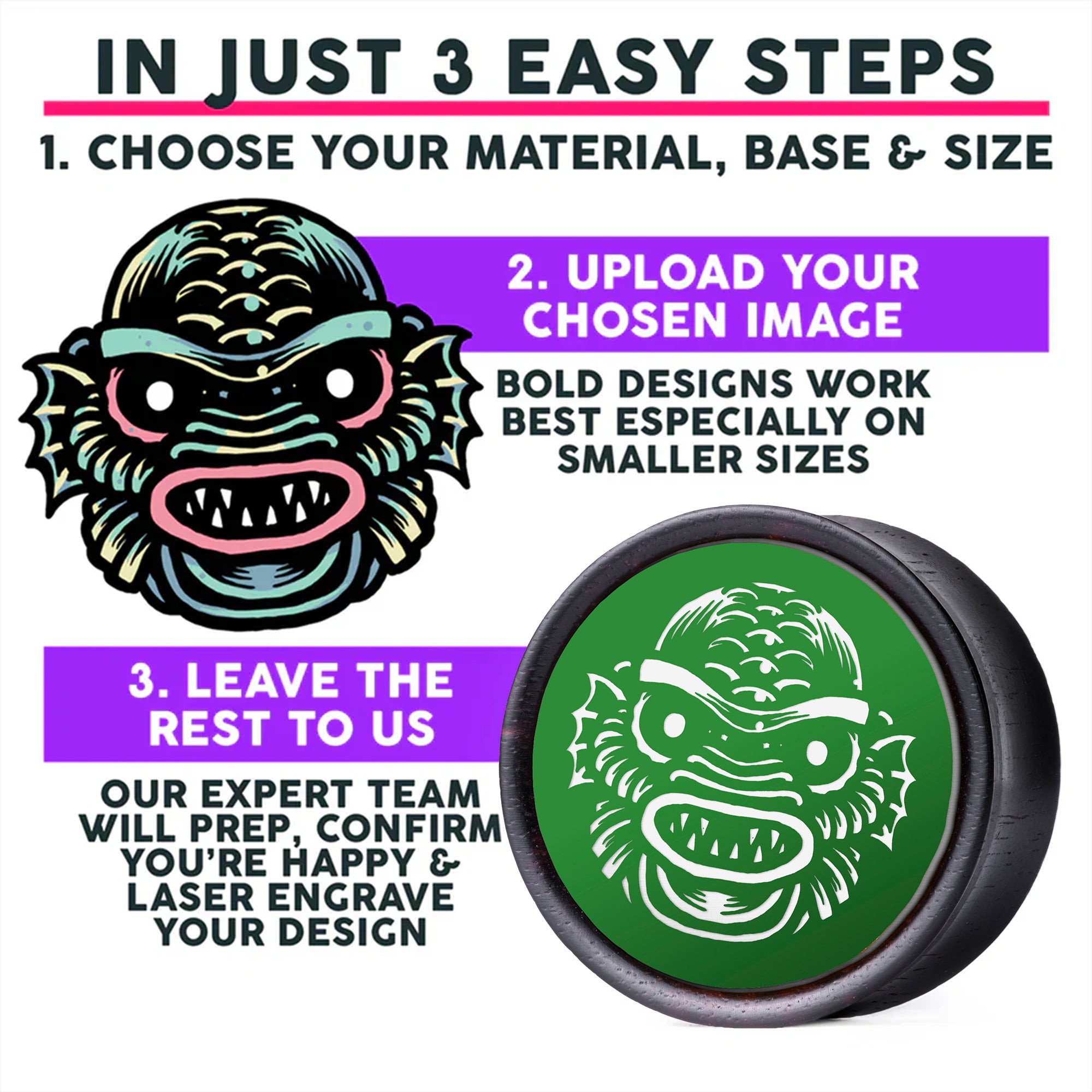 Make Your Own Plug / Gauge - Light Green & White Inlay Ebony Wood | Convex Double Flare