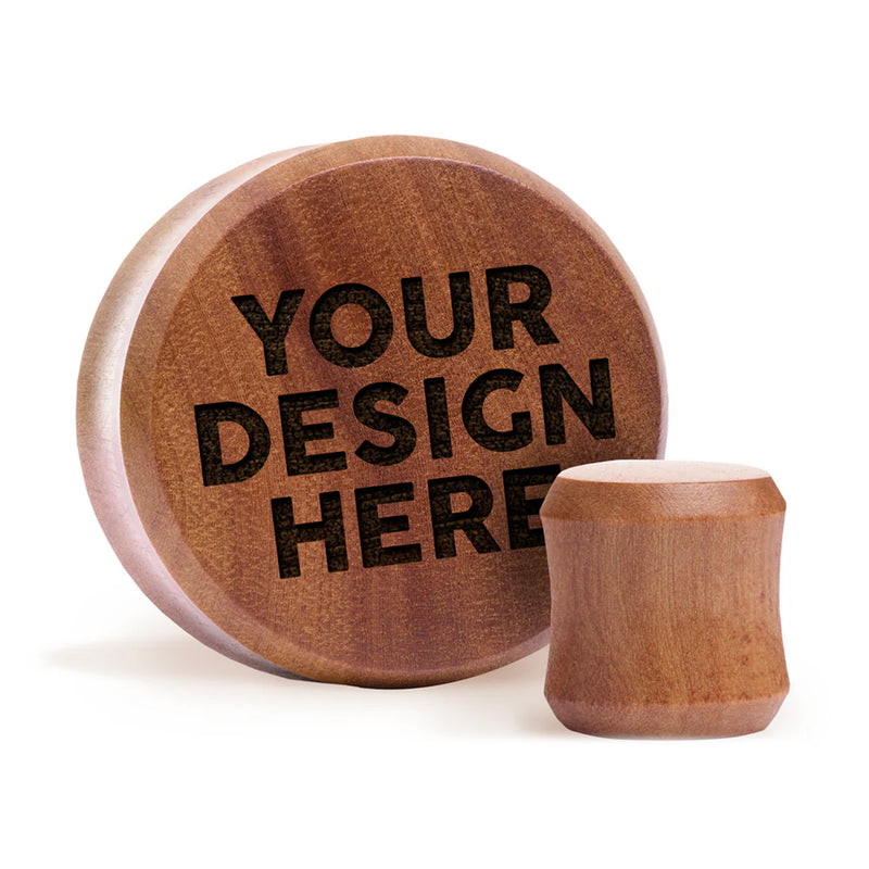 Plug / Gauge à personnaliser - Bois de Saba | Face plate double évasé