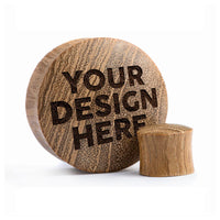 Make Your Own Plug / Gauge - Teak Wood | Convex Double Flare - Lasered To Order In House At Custom Plugs HQ