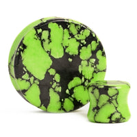 Marble Black & Green Stone Plug / Gauge