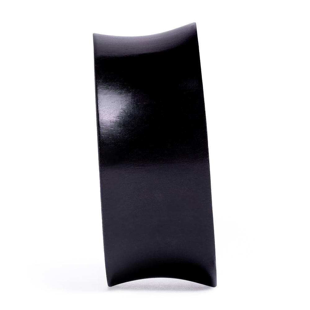Mother Of Pearl Inlay Black Ebony Wood Ear Tunnel - Double Flare Wooden Ear Plugs / Gauges in 8mm (0g) - 30mm (1.18")