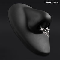 Septum Clicker, Neo Tribal Spiked Heart, ASTM F136 Titanium