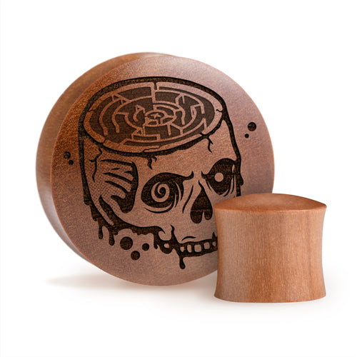 No Way Out Skull Plug / Gauge - Saba-Holz | Konvexer Double Flare