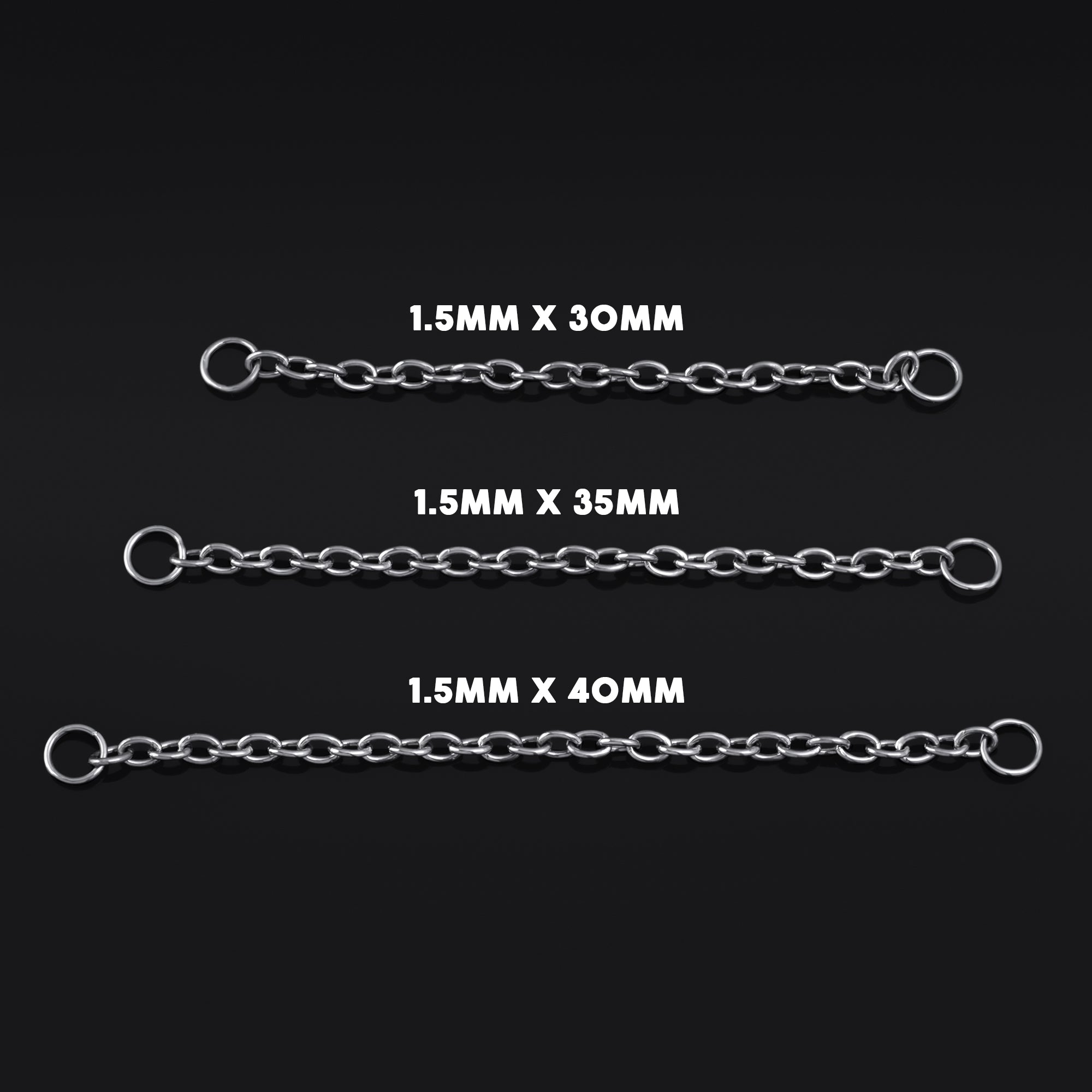 Nose Chain, Silver, Titanium, 1.5mm