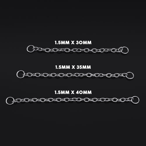 Nose Chain, Silver, Titanium, 1.5mm