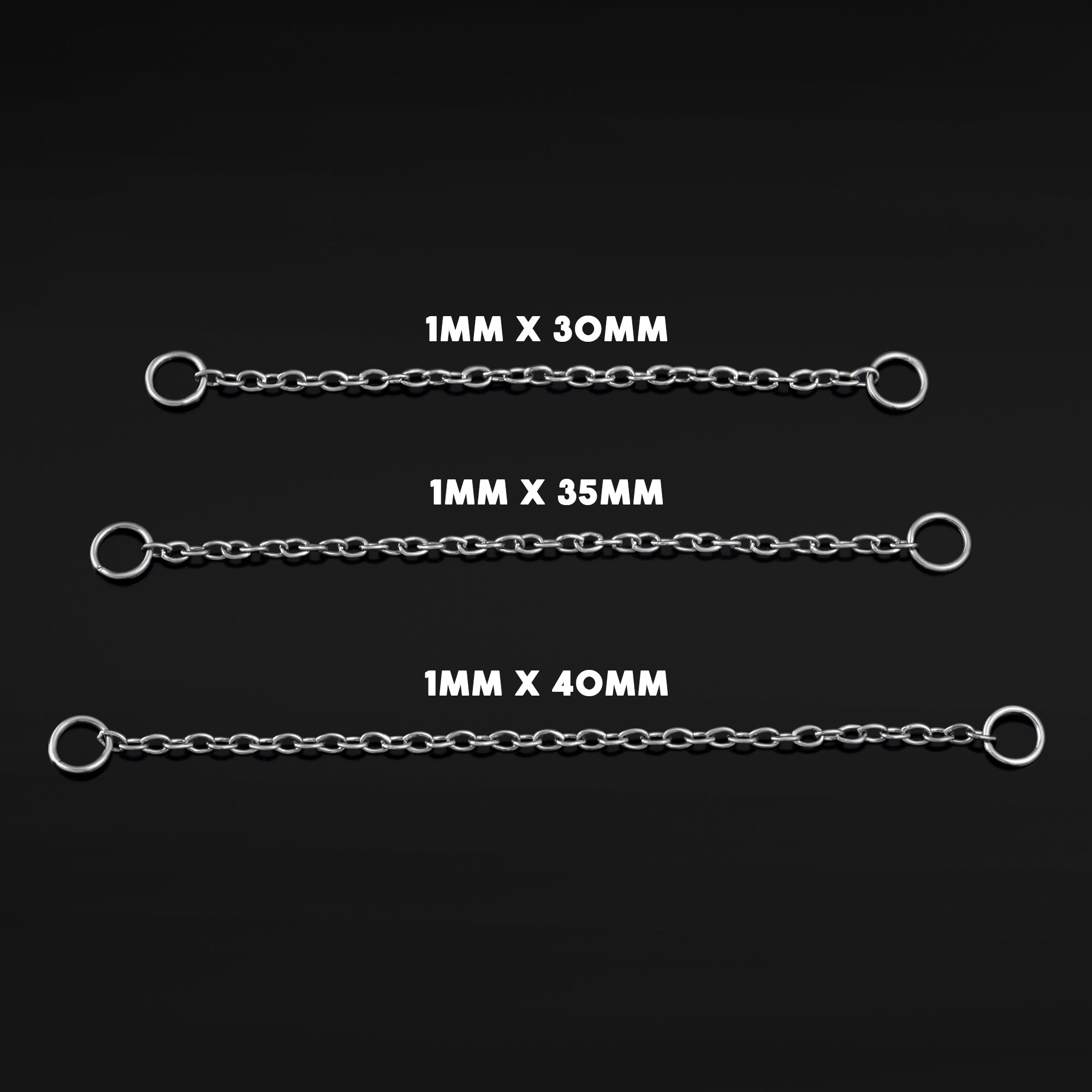 Nose Chain, Silver, Titanium, 1mm