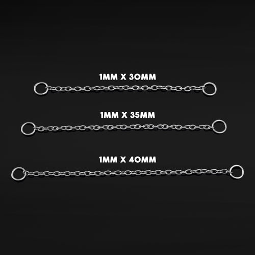 Nose Chain, Silver, Titanium, 1mm