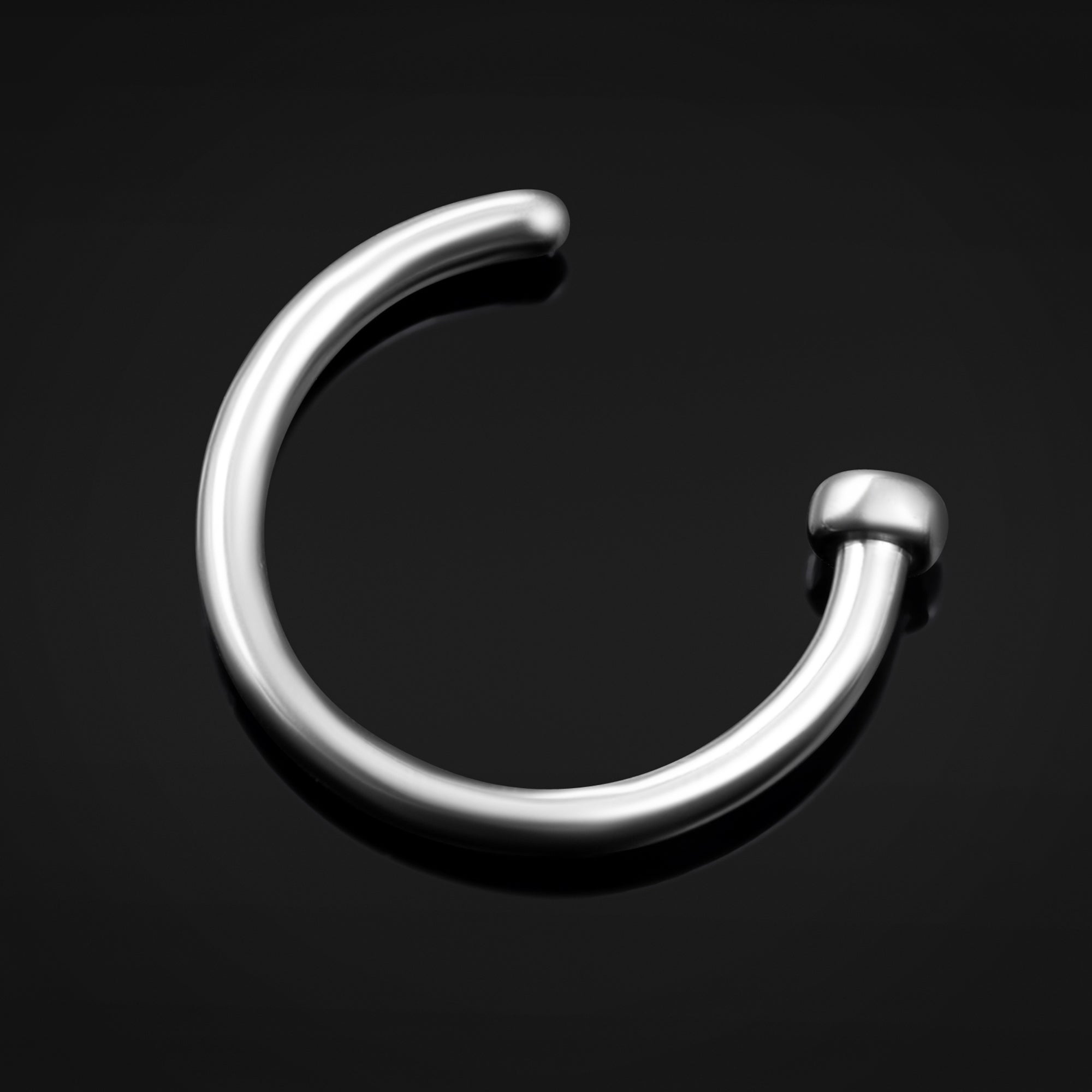Open Nose Hoop, Silver, Titanium