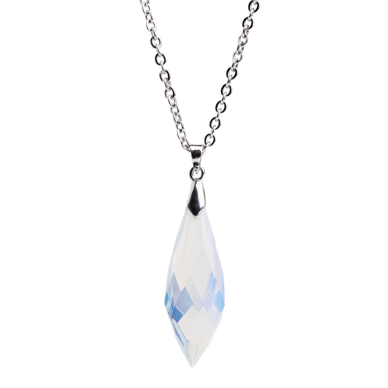 Collier baguette argent & opalite