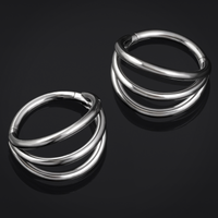 Anneau de septum empilé ouvert, argent, titane, 1.2mm