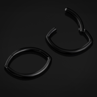 Septum clicker ovale, noir, titane, 1.2mm