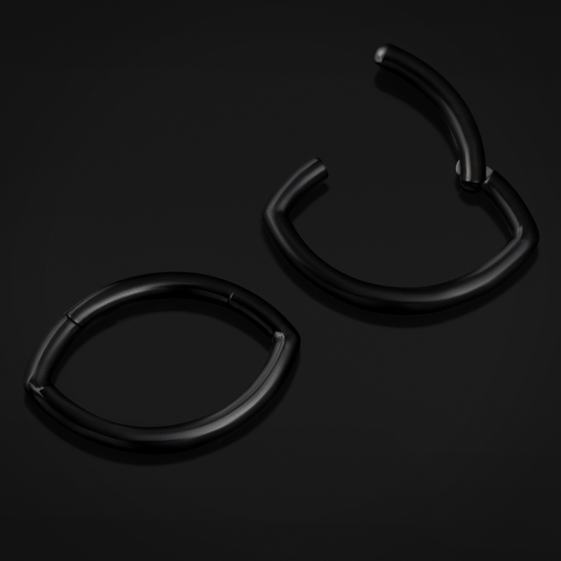Septum clicker ovale, noir, titane, 1.2mm