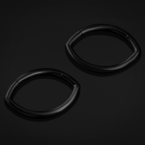 Oval Septum Clicker, Black, Titanium, 1.2mm
