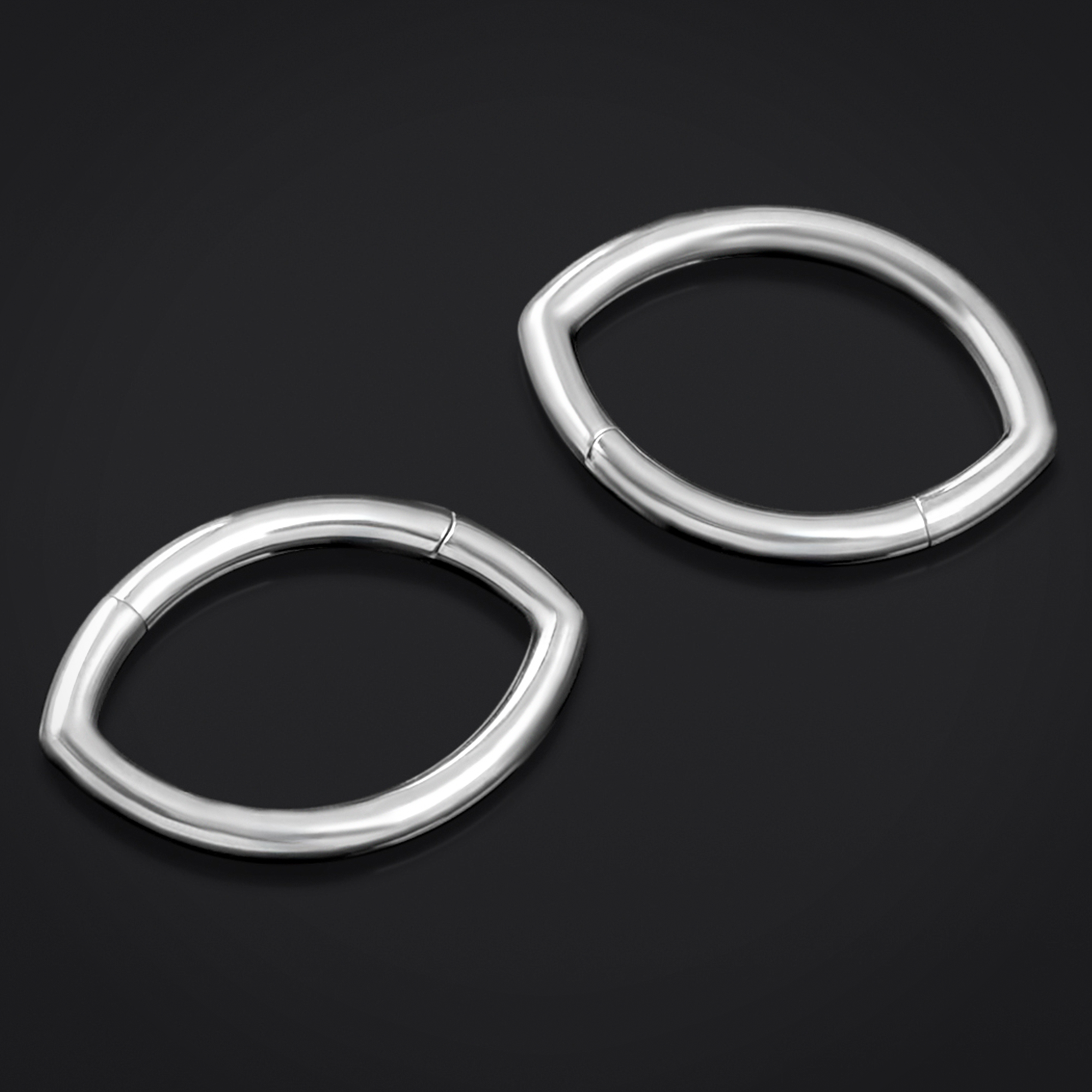 Oval Septum Clicker, Silver, Titanium, 1.2mm