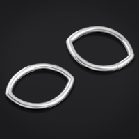 Septum clicker ovale, argent, titane, 1.2mm