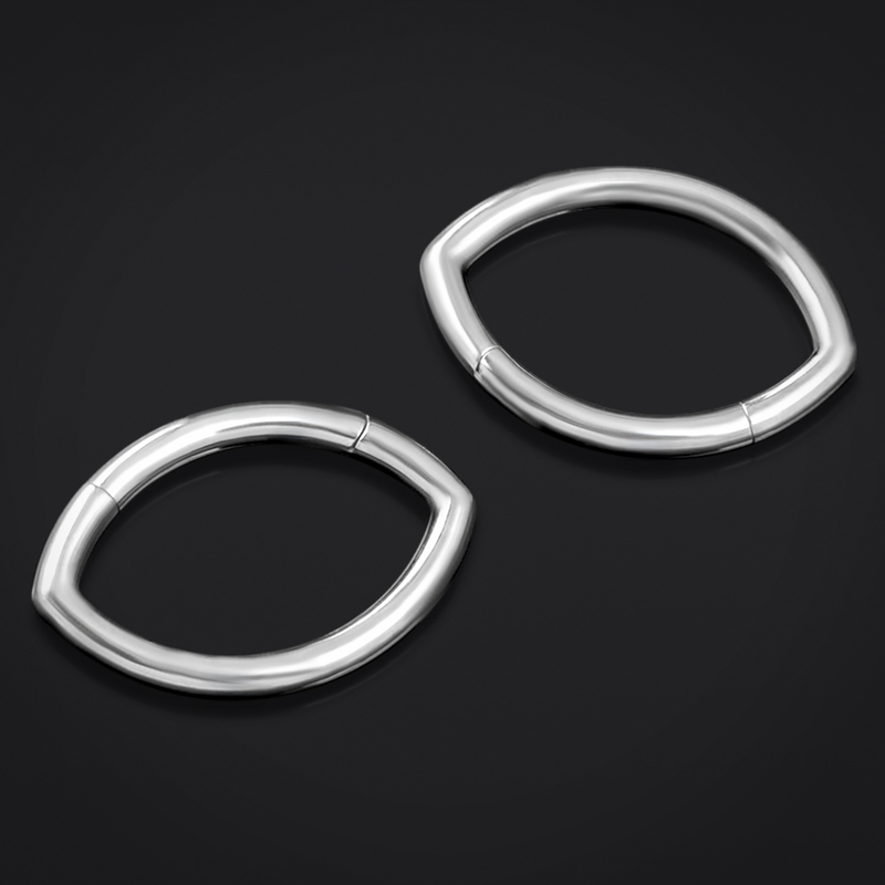 Septum clicker ovale, argent, titane, 1.2mm