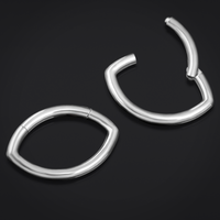 Septum clicker ovale, argent, titane, 1.2mm