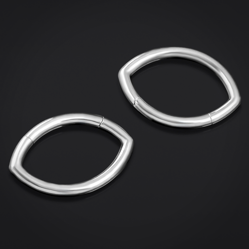 Oval Septum Clicker, Silver, Titanium, 1.2mm