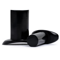Schwarzer, handgeschnitzter Labret aus Büffelhorn mit T-Back, Stretching Lip Plug