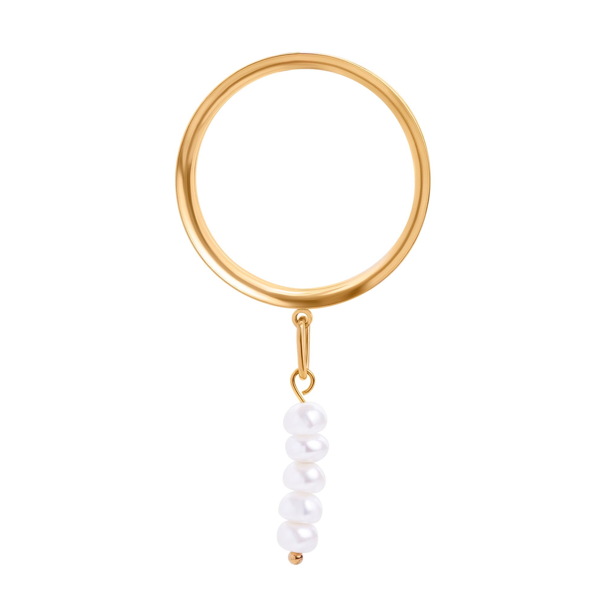 Gold Steel The Pearls of Prophecy Charm Double Flare Dangle Ear Tunnel / Plug / Gauge
