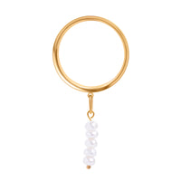 Tunnel d’oreille / Plug / Gauge à double évasement, pendentif en acier doré avec perles The Pearls of Prophecy Charm