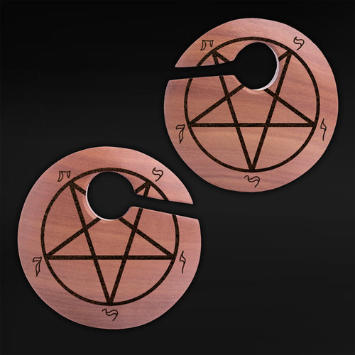 Pentagram - Saba Offset Keyhole Wooden Ear Weights (Pair)