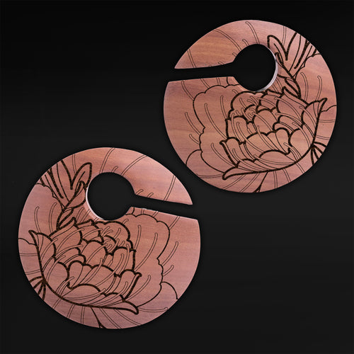 Peony - Saba Offset Keyhole Wooden Ear Weights (Pair)