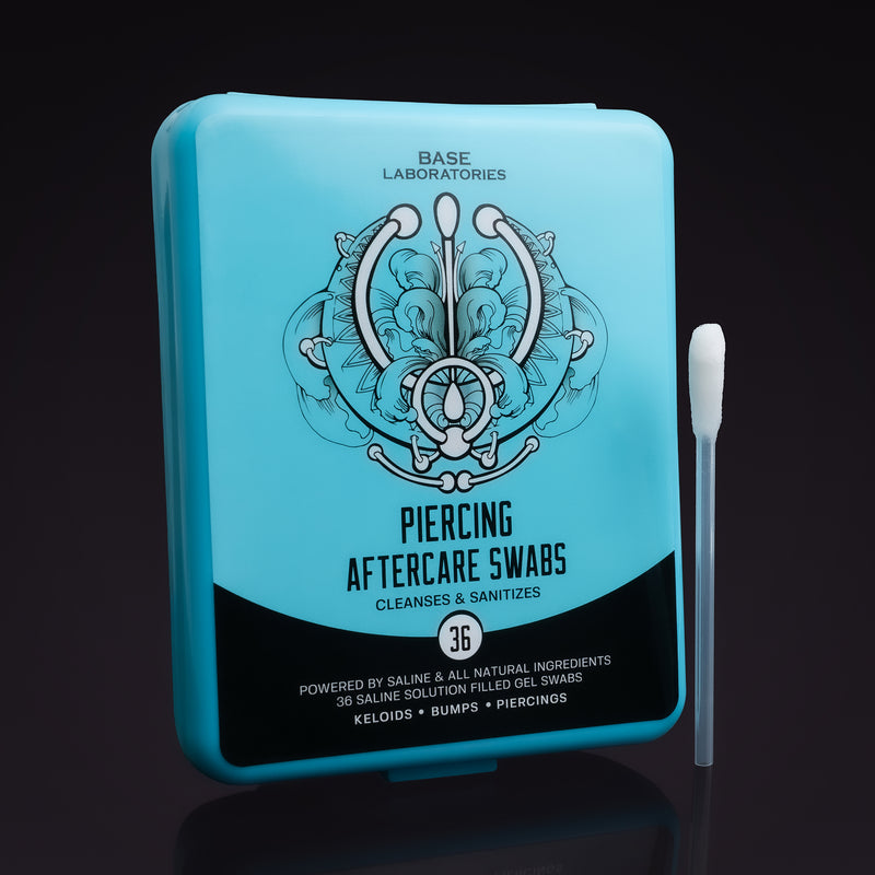 Base Laboratories Écouvillons en gel salin pour soins post-piercing - solution saline pour nouveaux piercings