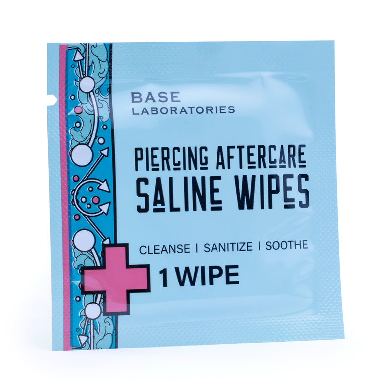 Lingette saline pour soins après piercing