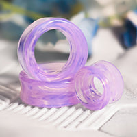 Tunnel d'oreille en verre opalite rose