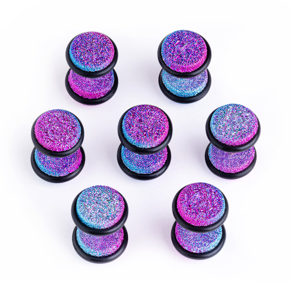 Fake plug/messgerät mit rosa und blauem glitzer