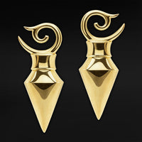 Poids d'oreille pyramide en laiton - Paire